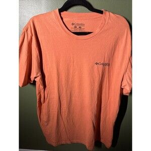 Columbia PFG Shirt Mens XL Orange Short Sleeve “a Day On The Water” Fishing